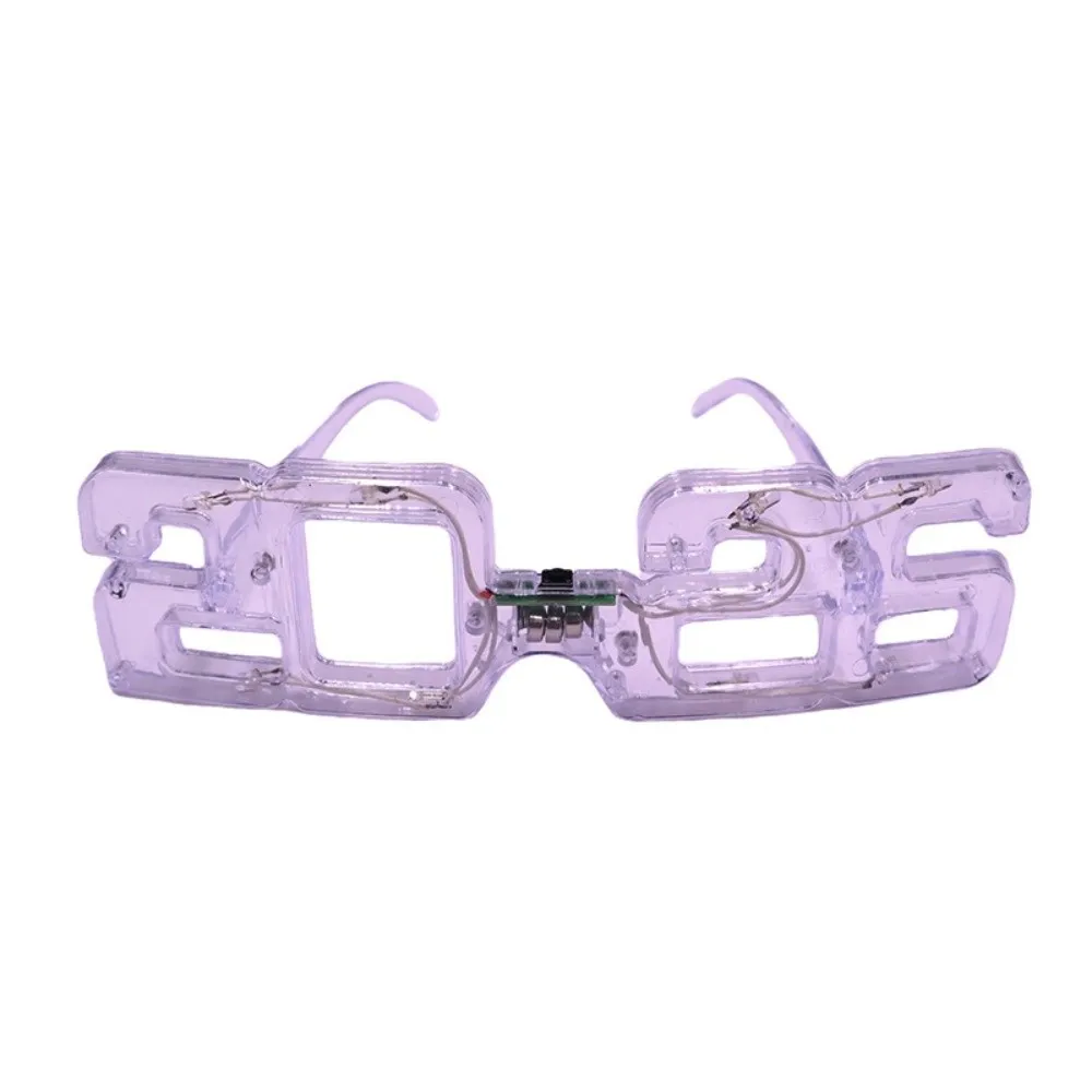 LED Glow 2026New Year Glow Glasses Square Shape Photographic Ornaments 2026 LED Glow Glasses Colorful Plastic