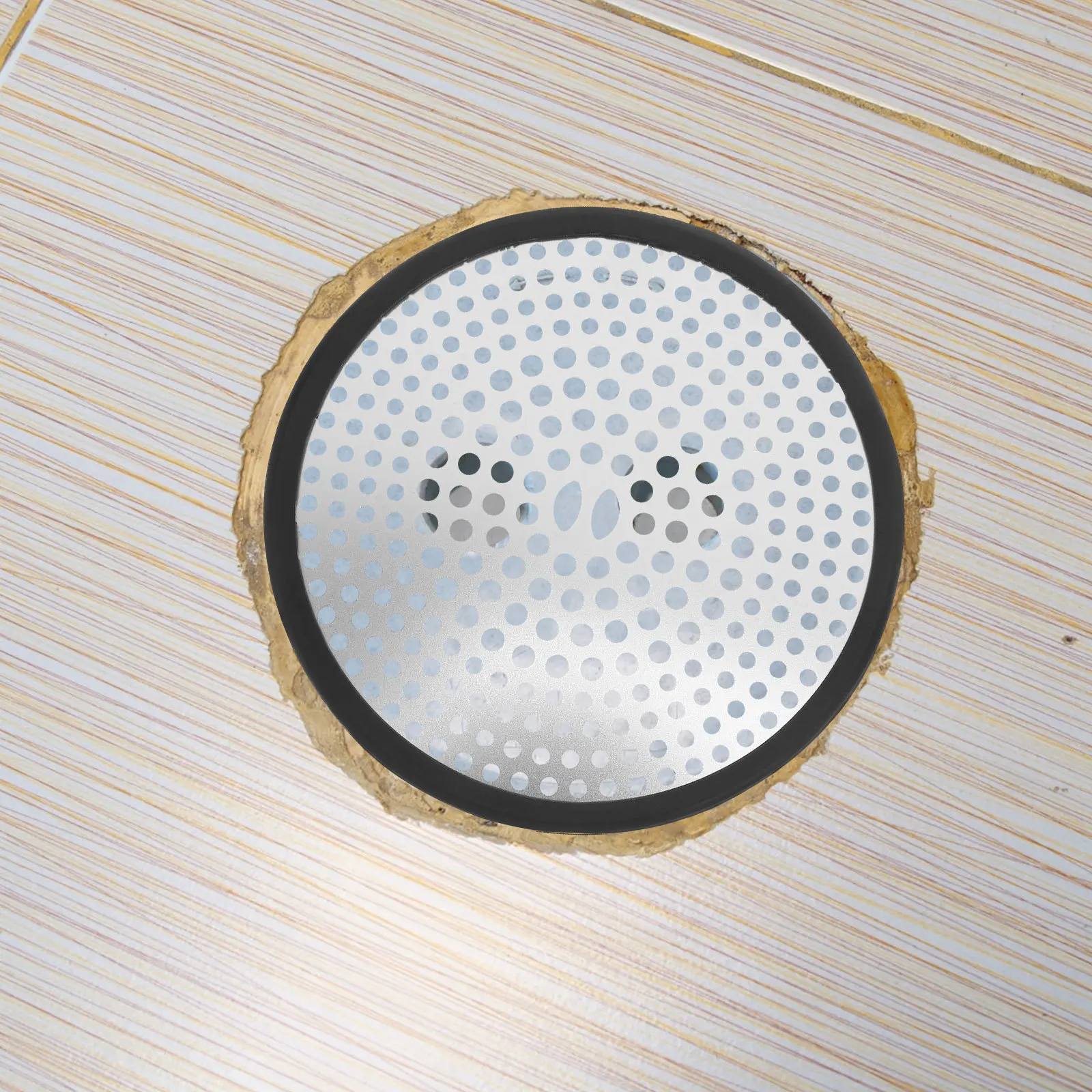 

Stainless Steel Bathtub Drain Cover Round Rust Proof Shower Stall Strainer Hair Stopper Silicone Edge for Bathroom Kitchen