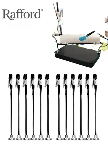 Rafford 12Pcs Bendable Model Painting Alligator Clip Sticks Rubber Tips + Metal Magnetic Base - for Airbrush, Hobby Model Parts