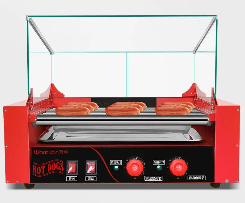 2025 آلة خبز السجق الكهربائية الجديدة صانع السجق التجاري التلقائي التحكم المزدوج الصغير في درجة الحرارة