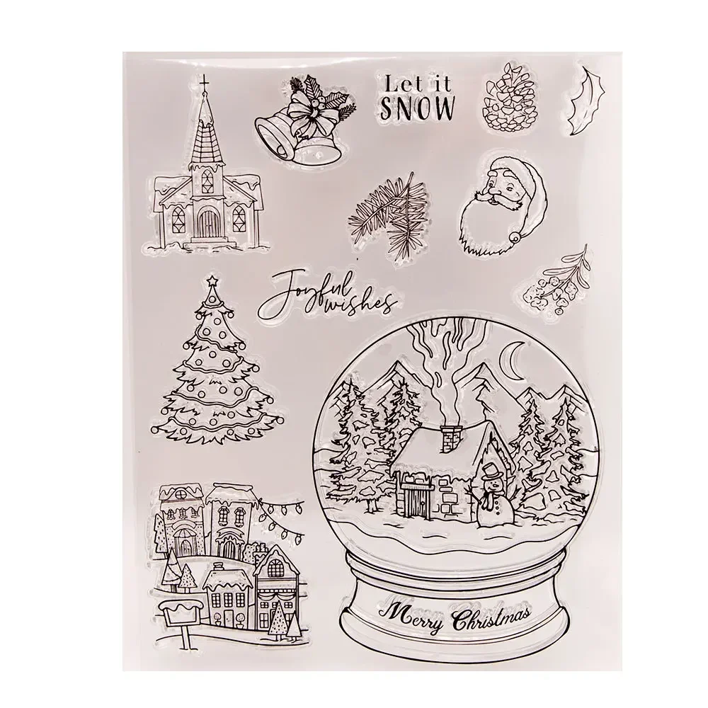 Silikonowe przezroczyste stemple, motyw świąteczny SantaTransparent Stamp Seal do tworzenia kartek DIY Scrapbooking Album Decora Craft T2009