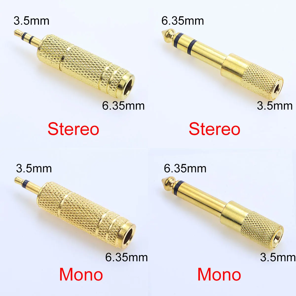 YanXi 2/5PCS 3.5mm 6.35mm Male to 3.5 /6.35 Female Jack Mono Audio Adapter Connector Headphone Amplifier Microphone Converter