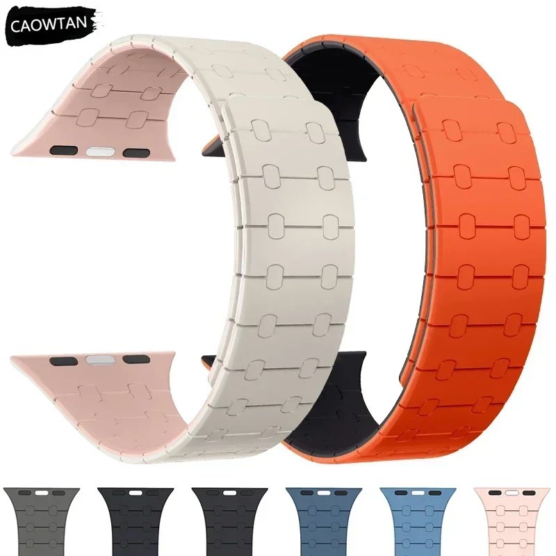 Silicone Magnetic Strap for Apple Watch Ultra Band 49mm 46mm 44mm 40mm 42mm 41/45mm Bracelet For IWatch Series 10 9 8 7 6 SE 5 4