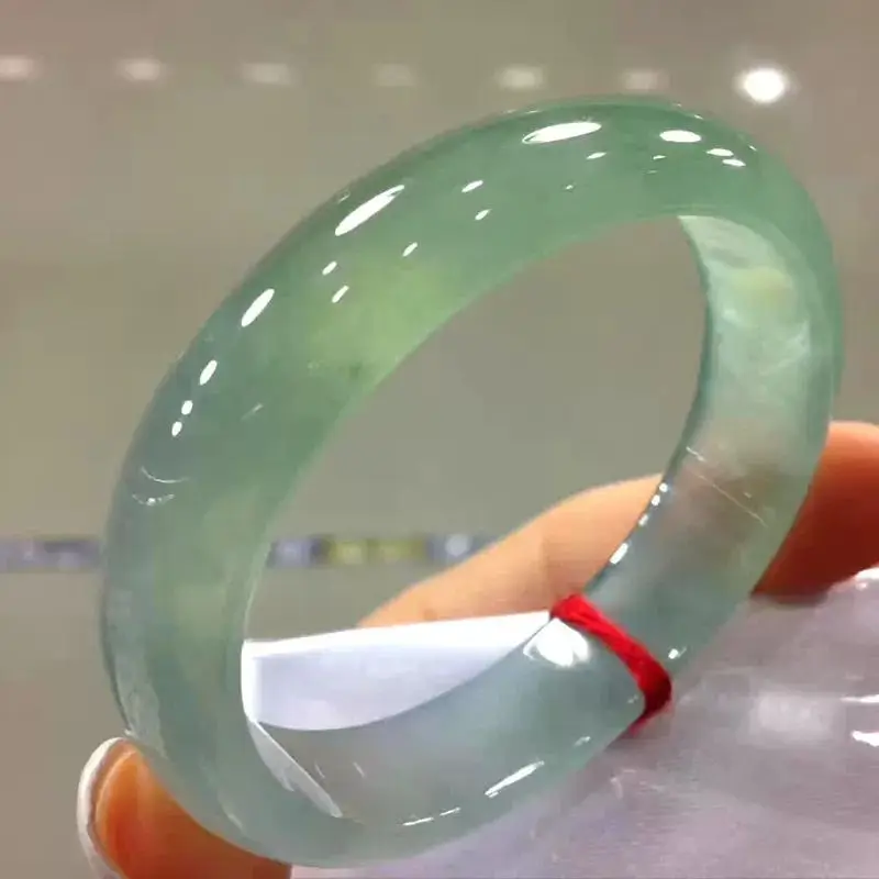 - , bright oil-green, authentic round jade bracelet, genuine old mine ice-waxy jadeite women's brac