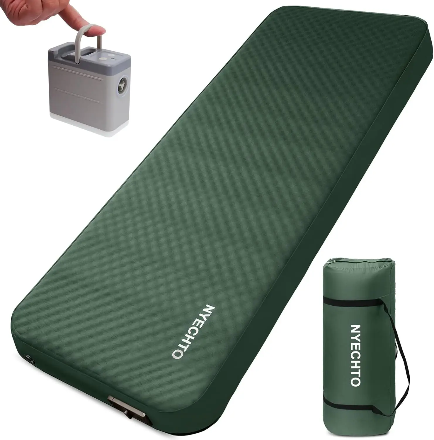 

Self-Inflating Camping Pad, 4" Memory Foam Mattress with Electric Pump, Fast Inflation & Deflation, Insulated for Travel