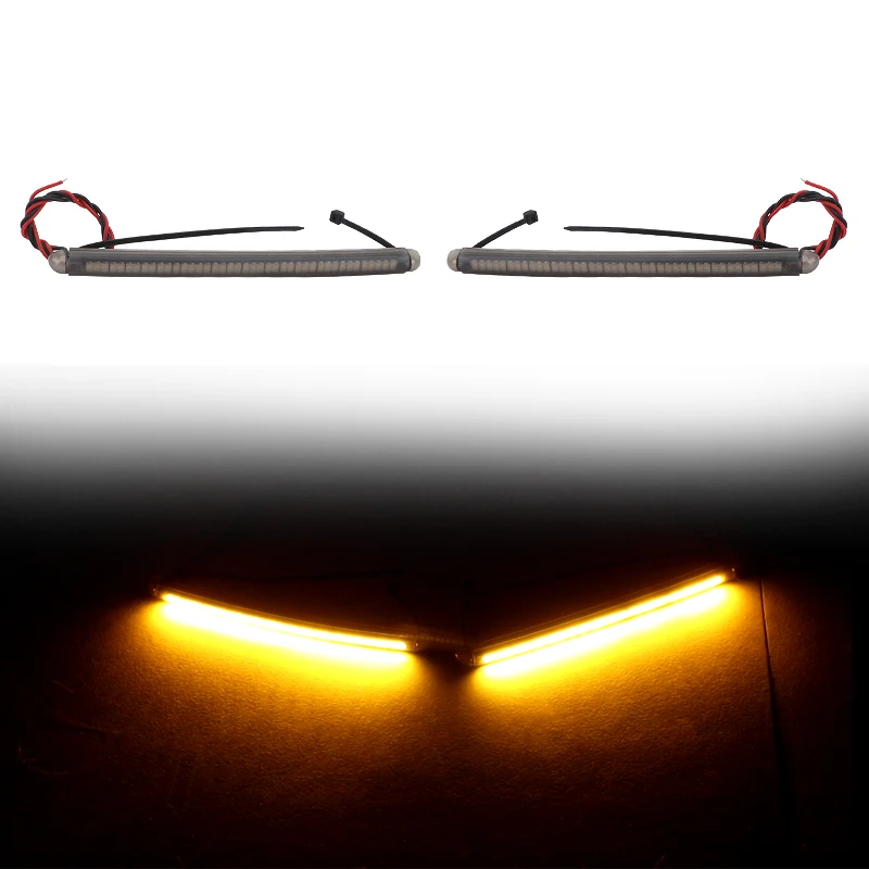 1Pair 12 V Motorcycle LED 39mm-41mm Fork Turn Signal Kit&Smoked Lens For Harley For Victory For Yamaha For Honda Universal