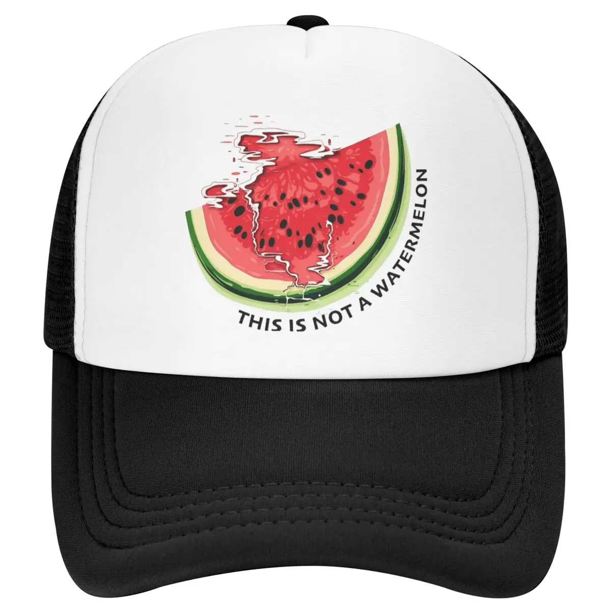 Summer Outdoor This Is Not A Watermelon Mesh Golf Hat Caps Unisex Magritte Parody Adjustable Foam Trucker Hats For Casual Wear