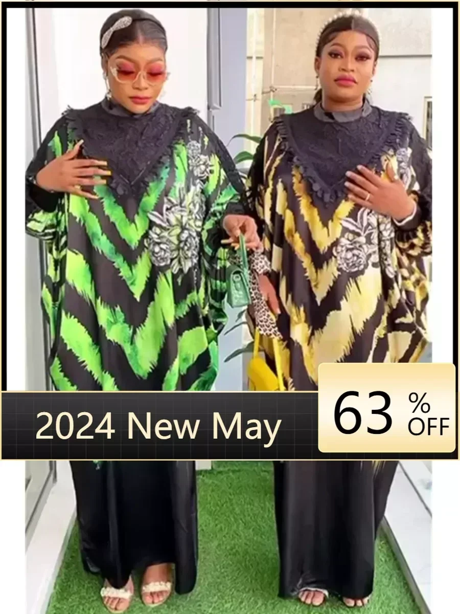 

2024 African Dresses for Women Traditional Africa Clothing Dashiki Ankara Outfits Gown Abayas Robe Muslim Kaftan Maxi Long Dress