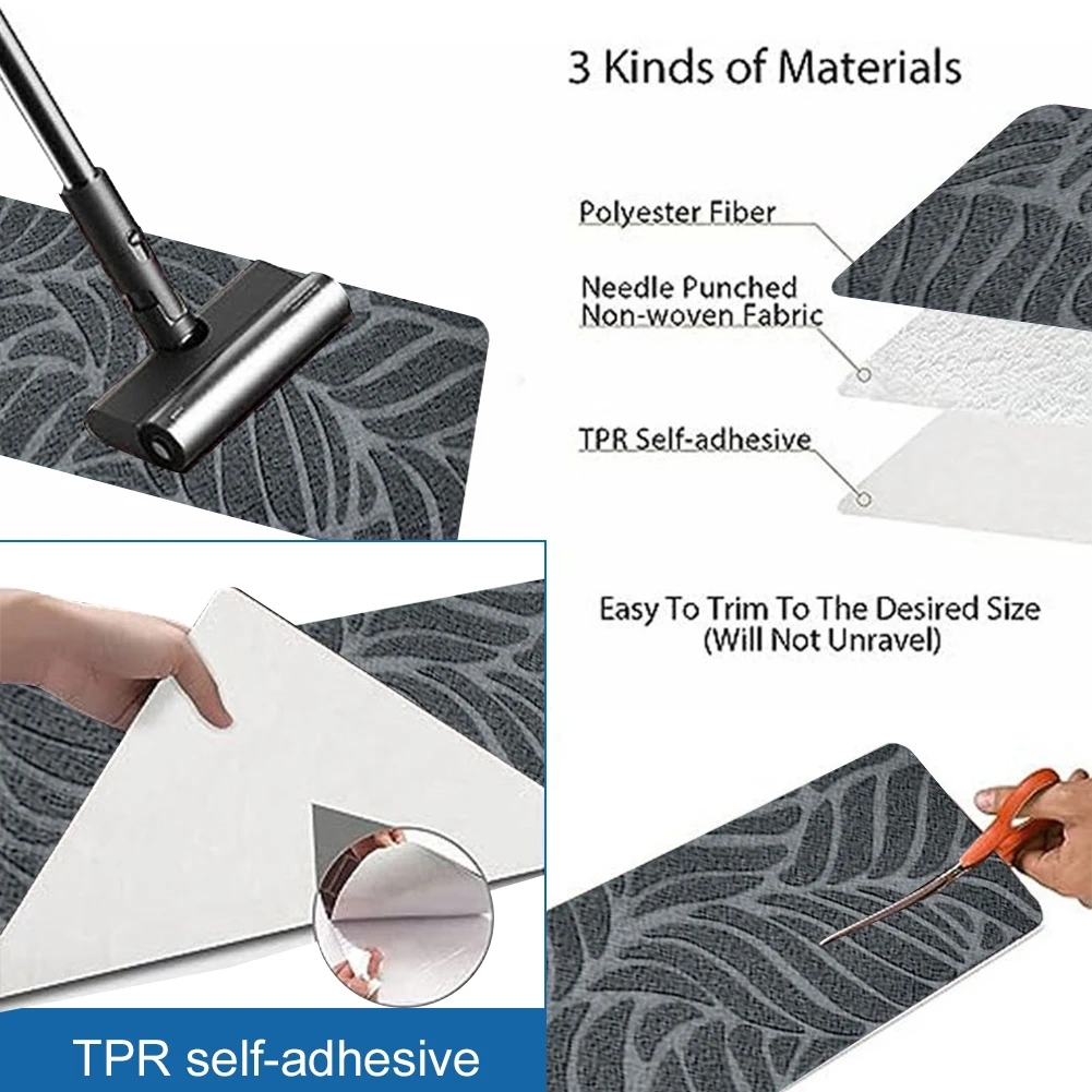 자가 접착식 계단 매트 76x20cm 미끄럼 방지 스텝 패드 실내 계단 카펫 북유럽 스타일 계단 카펫 실내 홈 데코용