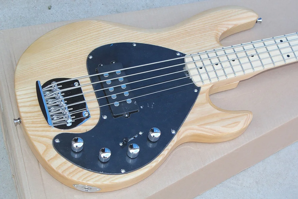 Flyoung 5 Strings Electric Bass Guitar Ash Body Bass Musical Instruments