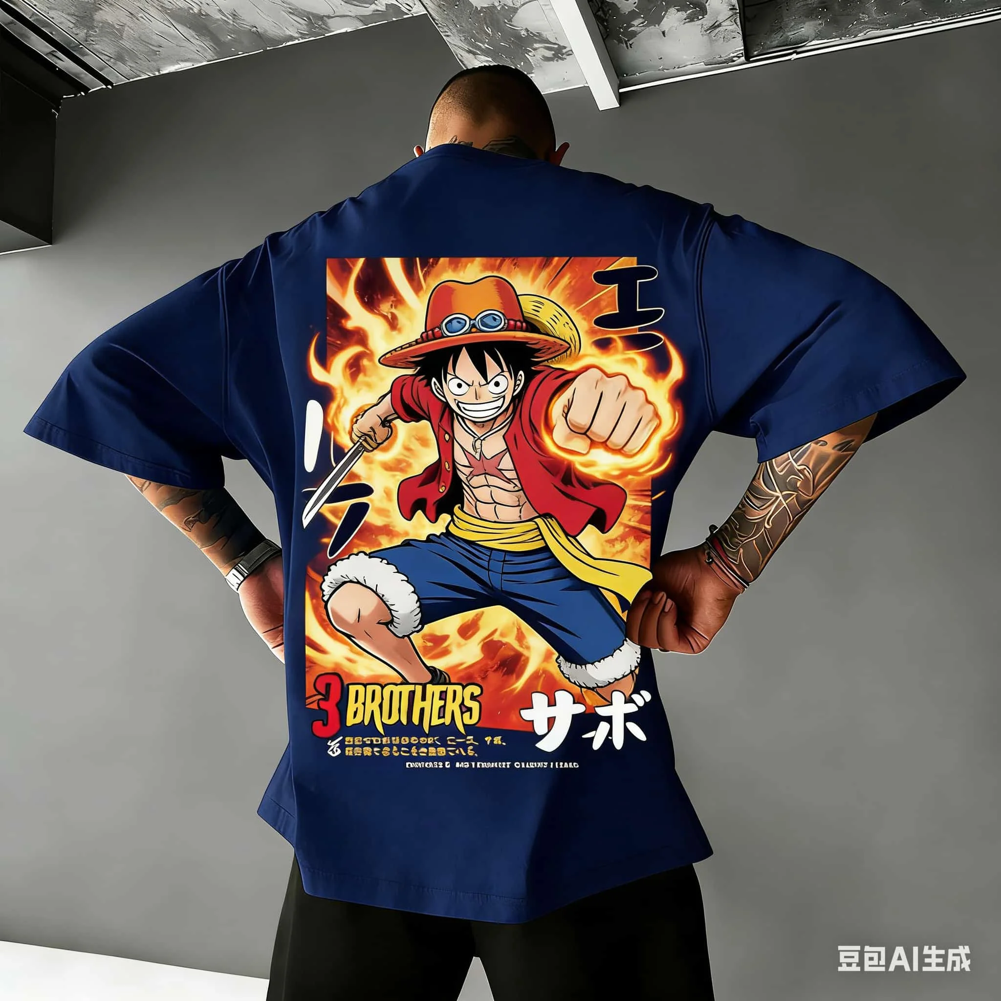 Camiseta de Anime One Piece, 3 Hermanos, Ace, Luffy, Sabo, Camiseta Gráfica de Algodón, Ropa Casual de Verano para Combinar en Familia, Estilo Y2K