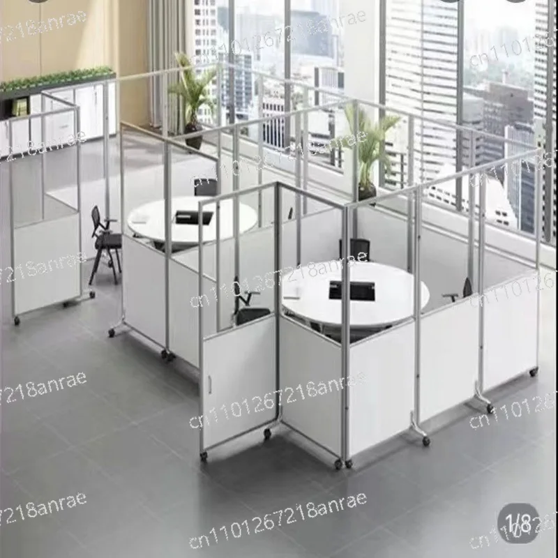 Office acrylic mobile transparent screen baffle push-pull simple foldable activity workshop partition wall