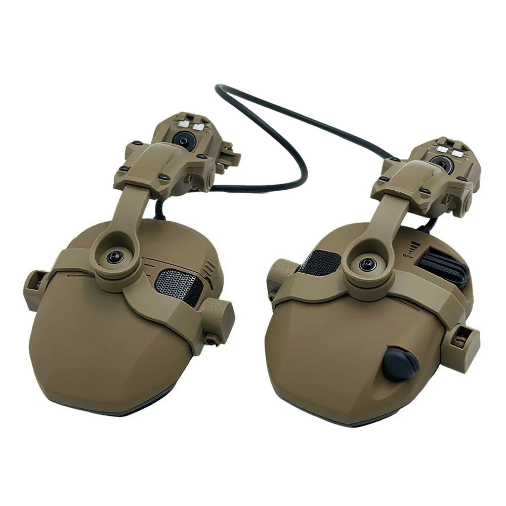 Tactical Electronic Shooting Headset Helmet Mounted NRR 23dB Noise Reduction Hearing Protection for Hunting image 4