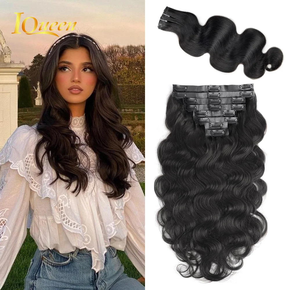 Clip en extensiones de cabello humano Real, Clip ins, Remy, Invisible, onda Natural, sin costuras