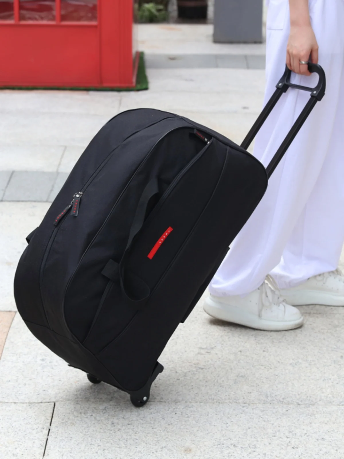 Unisex 24 Inch Travel Bag with Pull Rod Large Capacity Short Trip Waterproof Luggage Bag Fashionable Trending Oxford Cloth Ba...