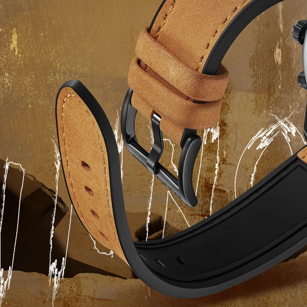 Novo luxo marrom relógios homem marca fairwhale esportes militar pulseira de borracha relógios moda à prova dwaterproof água quartzo relógio de pulso