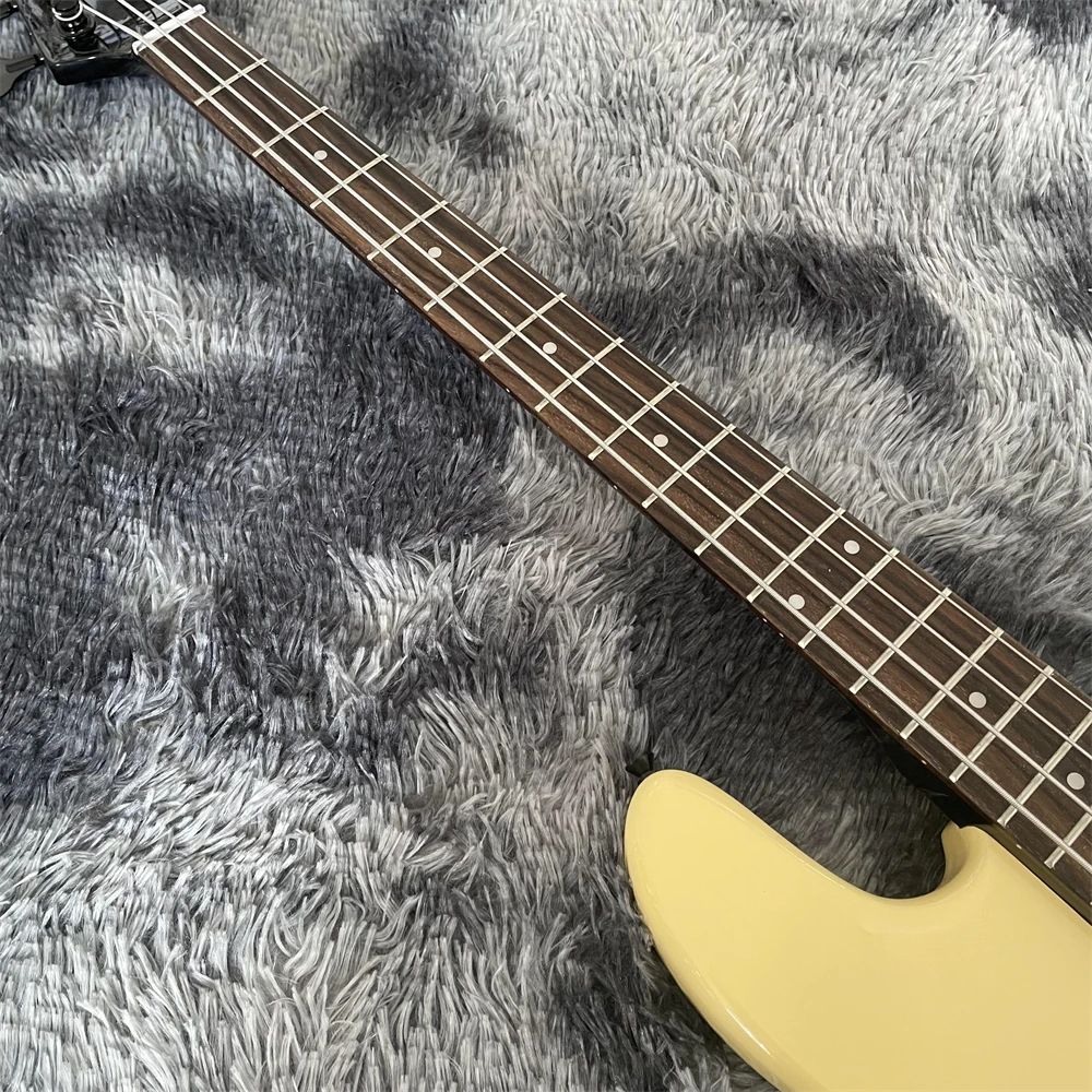 Factory customized high quality electric bass P bass yellow body black neck black accessories