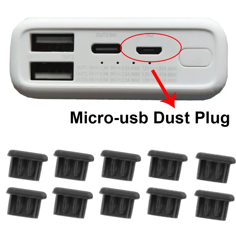 10 Uds. Tapón antipolvo de silicona para teléfono puerto de carga tapón de goma tipo C tapón antipolvo Mirco USB tapa de cubierta a prueba de polvo para Accesorios de Iphone 14