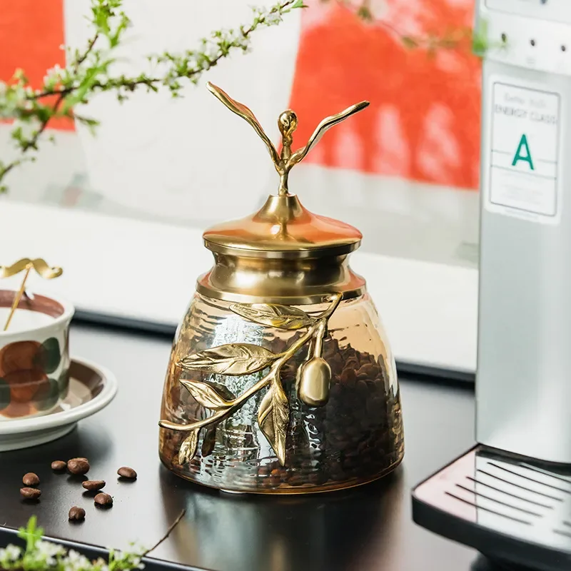 Nordic Retro Brass Snack Storage Box With Lid Luxury Dried Fruit Container Household Ornament High End Kitchen Organizer Jar