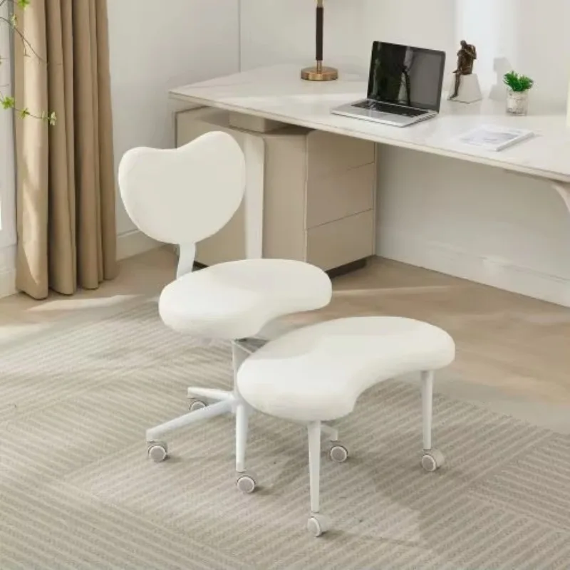 Cross-legged sitting meditation chair with wheels, rotating stool and lumbar support for home office use