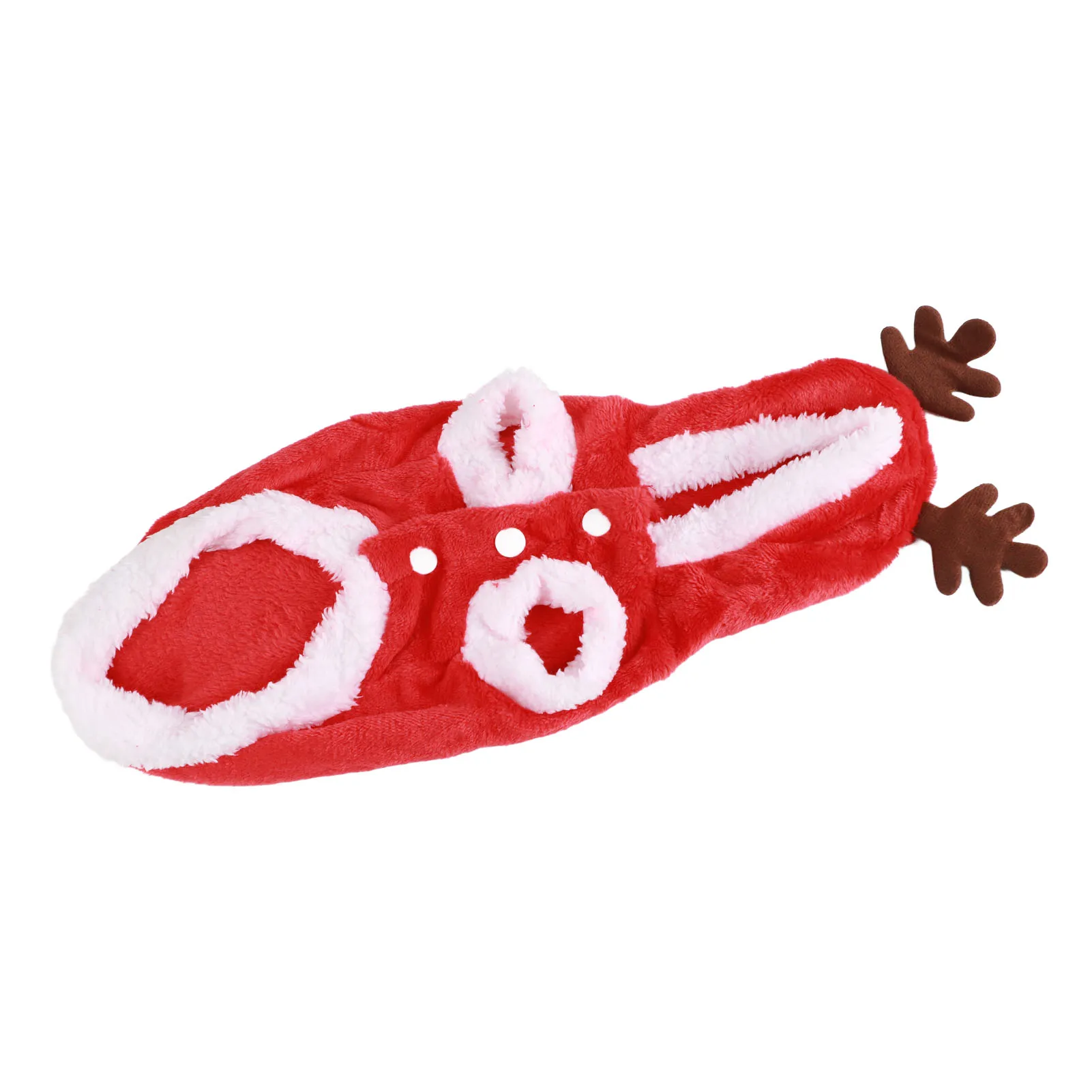 Vêtements de noël pour animaux de compagnie, flanelle, boutons à pression, fermeture à capuche, manteau de Costume pour chien, chat, chiot, Chinchillas, lapins, M, 1 pièce