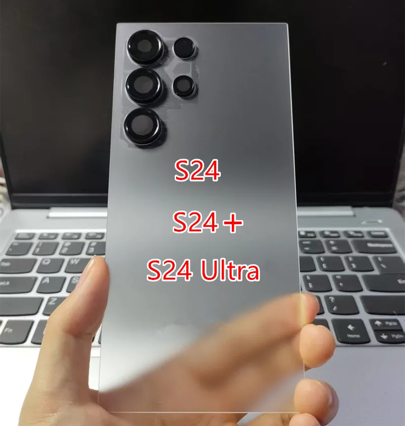 S24U S928 S926 S921 Transparent Battery Back Cover For Samsung Galaxy S24 Ultra Plus Housing Repair Door Rear Case + Camera Lens
