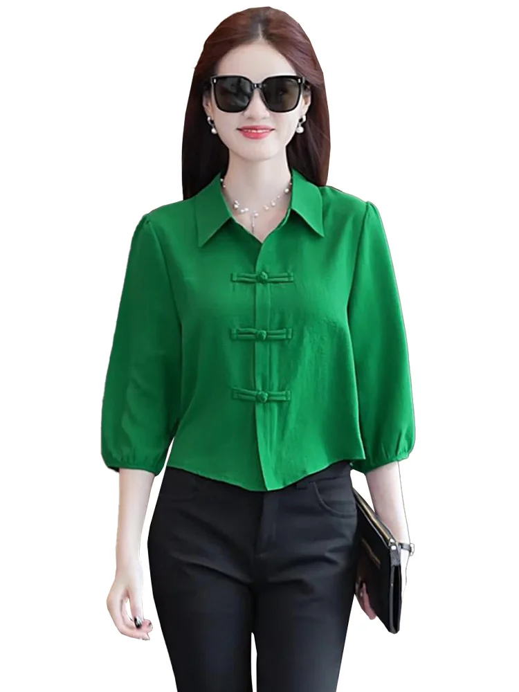 Retro botão up irt outono faion nova mãe de meia-idade irt peso escondendo barriga cobrindo topo feminino pequeno irt