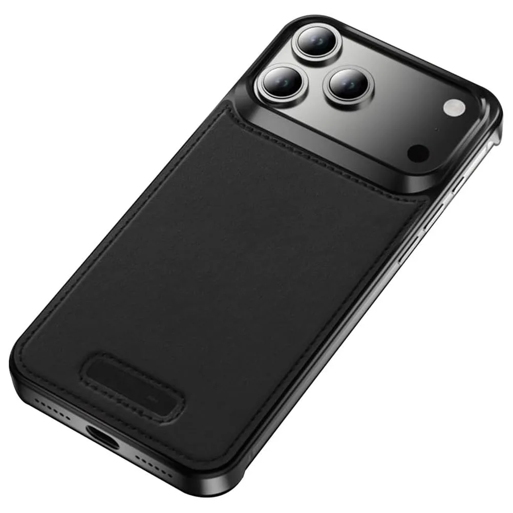 

Магнитный чехол для iPhone 17 Pro Max/17 Pro/Air/17, металлический, кожаный, безрамочный, деловой стиль, беспроводная зарядка, ударопрочный