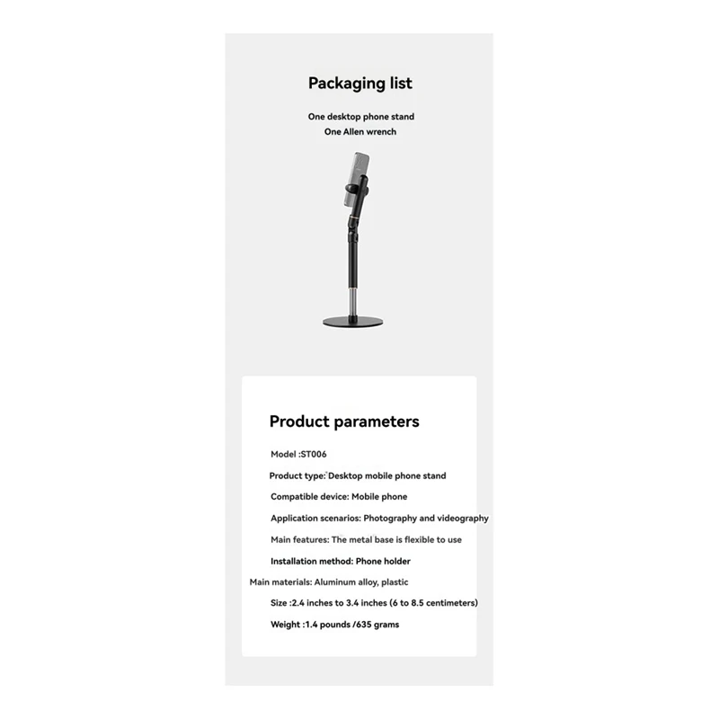 Desktop Phone Holder Live Broadcast for Smartphone Adjustable with Phone Holder Stand Bracket for Mobile Telefoon Stand-ELEC