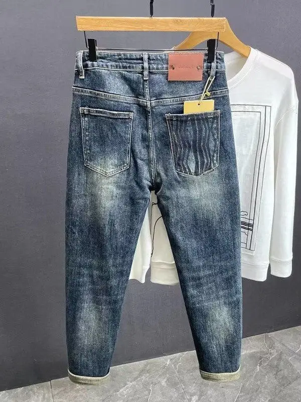 

Slim Fit Casual Men's Jeans Loose Tapered Retro American Style Fashionable Brand Autumn Winter New Arrival mid Waist Straight...