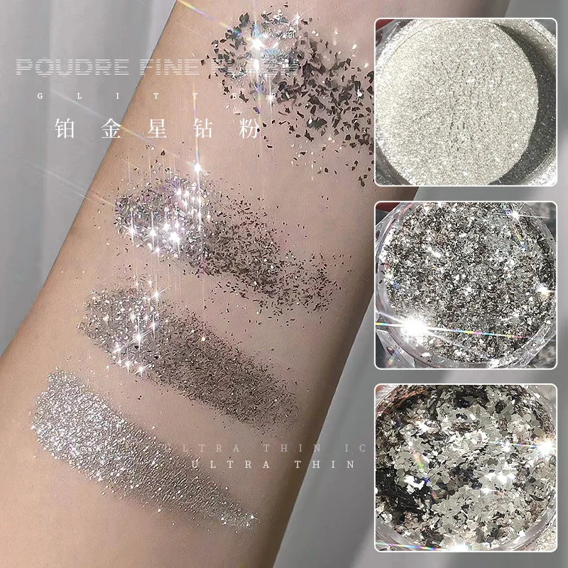 

New Nail Art Magic Mirror Powder Opal Powder Silver Sequin Glitter Aurora Platinum Nail Decorations DIY Nail Art Accessories