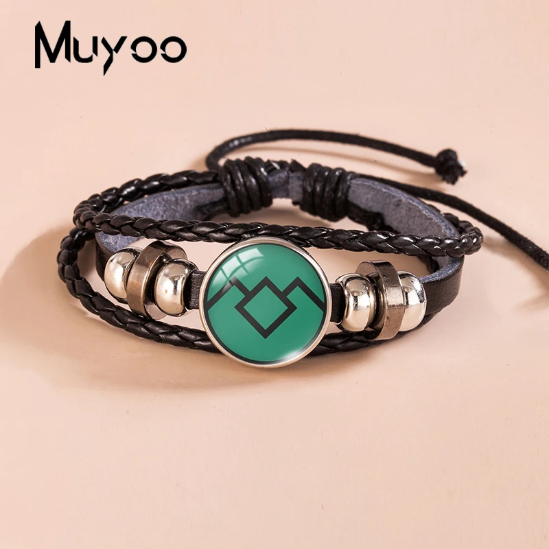 2023 New Twin Peaks Leather Bracelet TV Show Snap Button Bracelets Glass Dome Photo Bangles For Men