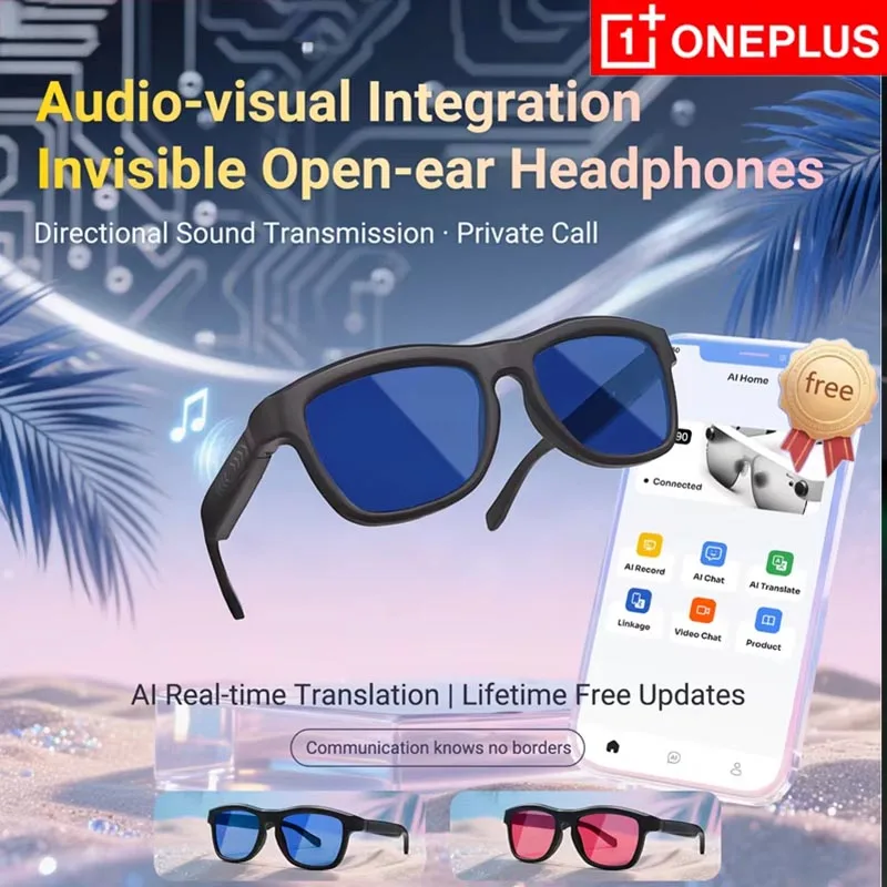OnePlusSmart Glasses AI Translation Slide Touch Color Change UV Protection Sunglasses Bluetooth Call Music Glasses For All