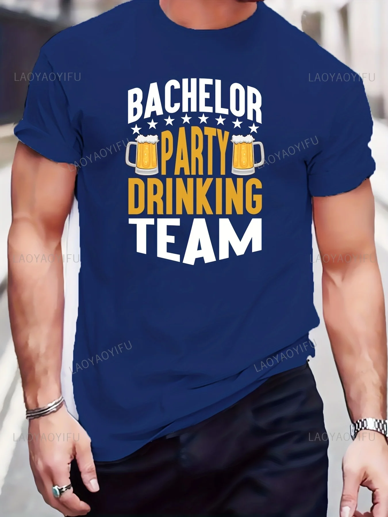 Bachelor Party Drinking Team Graphic T Shirts Funny Men Creative Casual Cotton Short Sleeve Woman Tee for Summer Outdoor