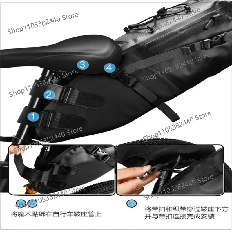 Waterproof big tail bag large capacity car bag road long distance riding saddle  tool bike bag