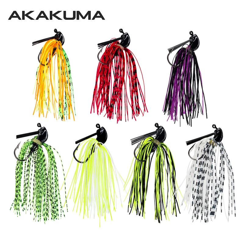 1PCS 7/10/14g Schwimmen Jigs Lockt 7 farbe Casting Köder Silikon Röcke Köder Angeln Jig Kopf swimbait für Bass Forelle Lachs Angeln