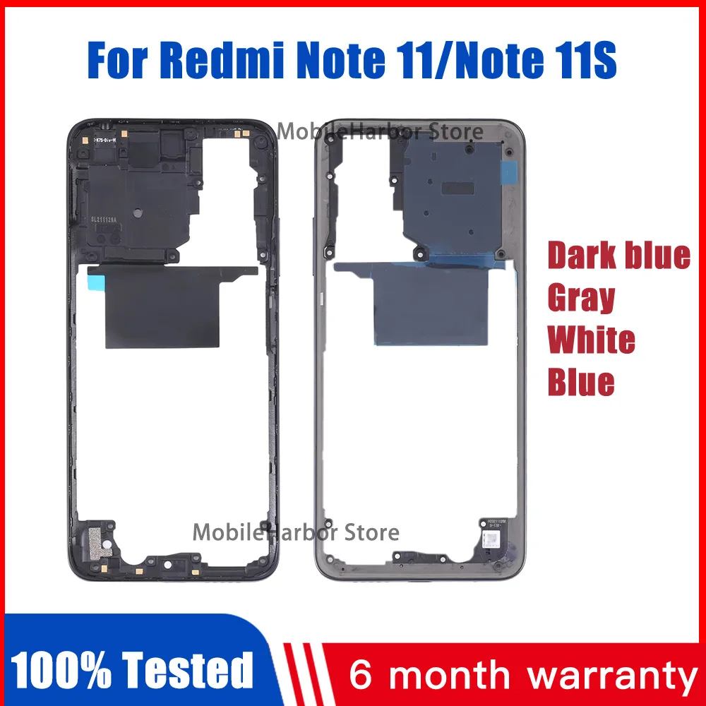 Middle Frame Bezel Plate for Xiaomi Redmi Note 11/Redmi Note 11S Middle Frame Holder Housing Replacement
