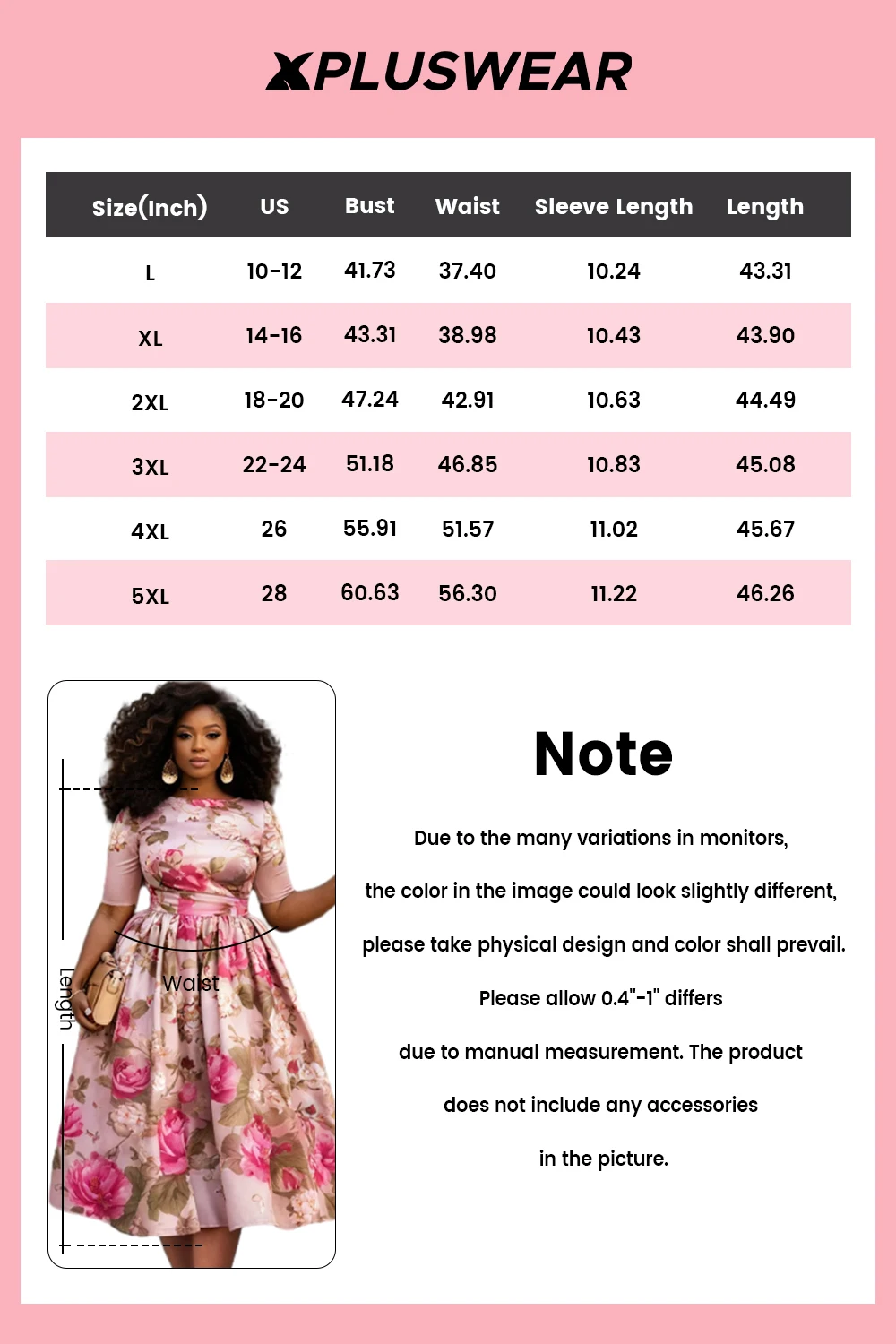 بالإضافة إلى حجم ضيف حفل زفاف الوردي أنيقة الأزهار جولة الرقبة قصيرة الأكمام جيب الساتان فساتين متوسطة الطول #4