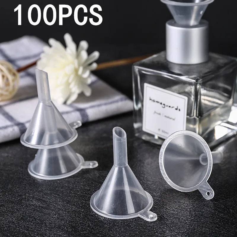 5/10/50/100 szt. Mini lejki do butelek laboratoryjnych, do piaskowych obrazów, perfum, przypraw, proszków, olejków eterycznych i aktywności rekreacyjnych