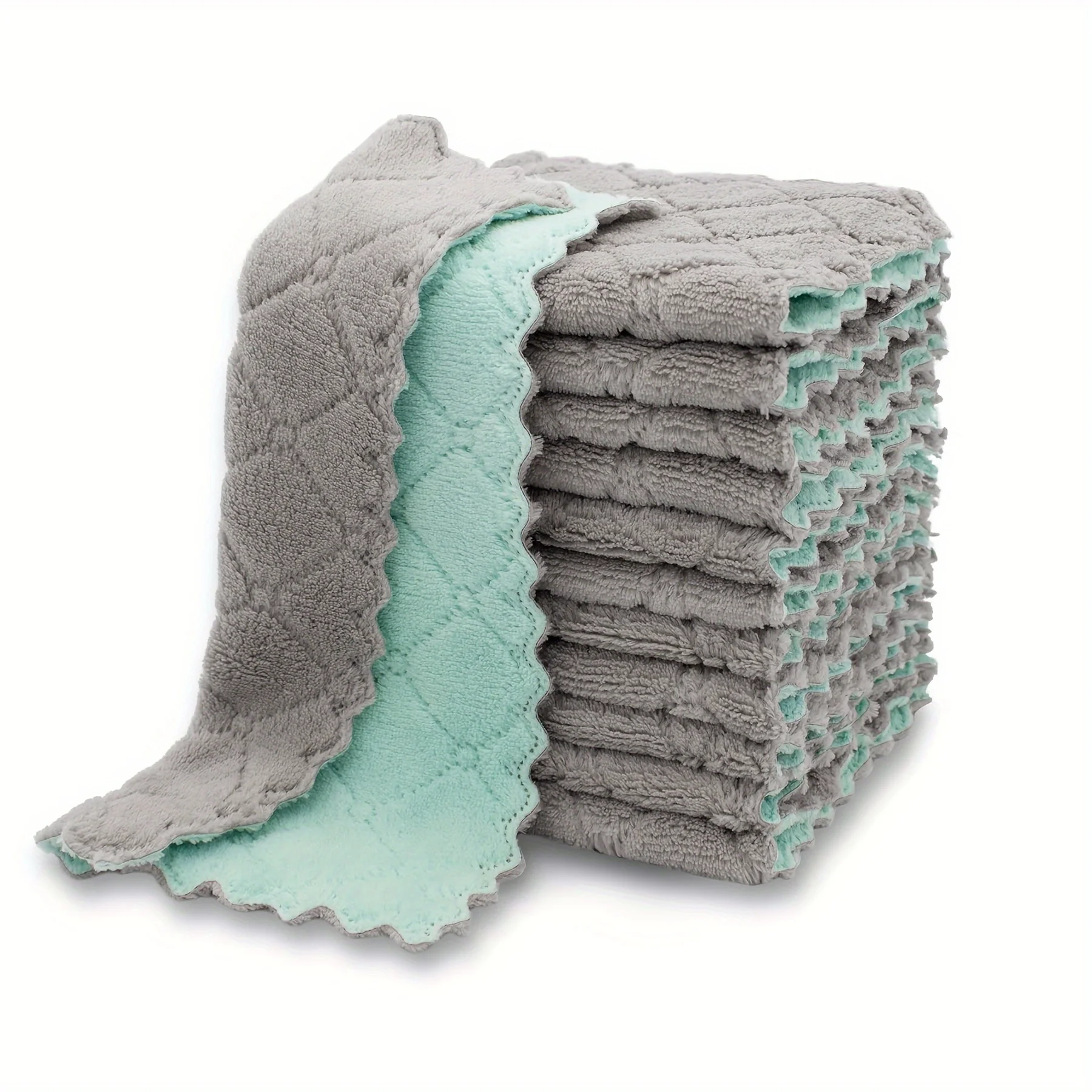10 kitchen towels and cloths, small dishwashing towels in various colors