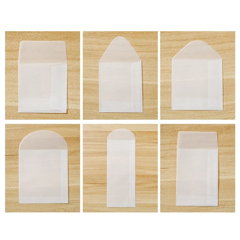 50pcs/lot Translucent Envelope Jewelry Storage Bag for Card Earring Necklace Bracelet Gift Packaging Bags, Mini Envelopes Bag