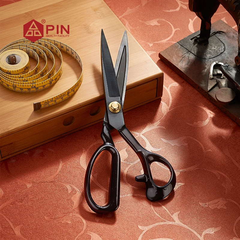 Pin 8/9/10/11/12 Inch Tailor Scissors Forging Press Groove Industrial Clothing Scissors Household Handmade Fabric Cutting Sewing