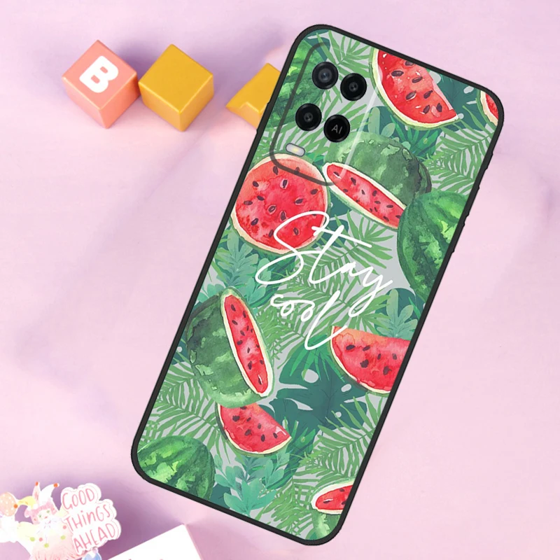 Cute Summer Fruit Watermelon For OPPO A17 A16 A15 A98 A78 A58 A54 A74 A94 A53S A57S A52 A72 A77 A5 A9 A53 A76 A96 Case