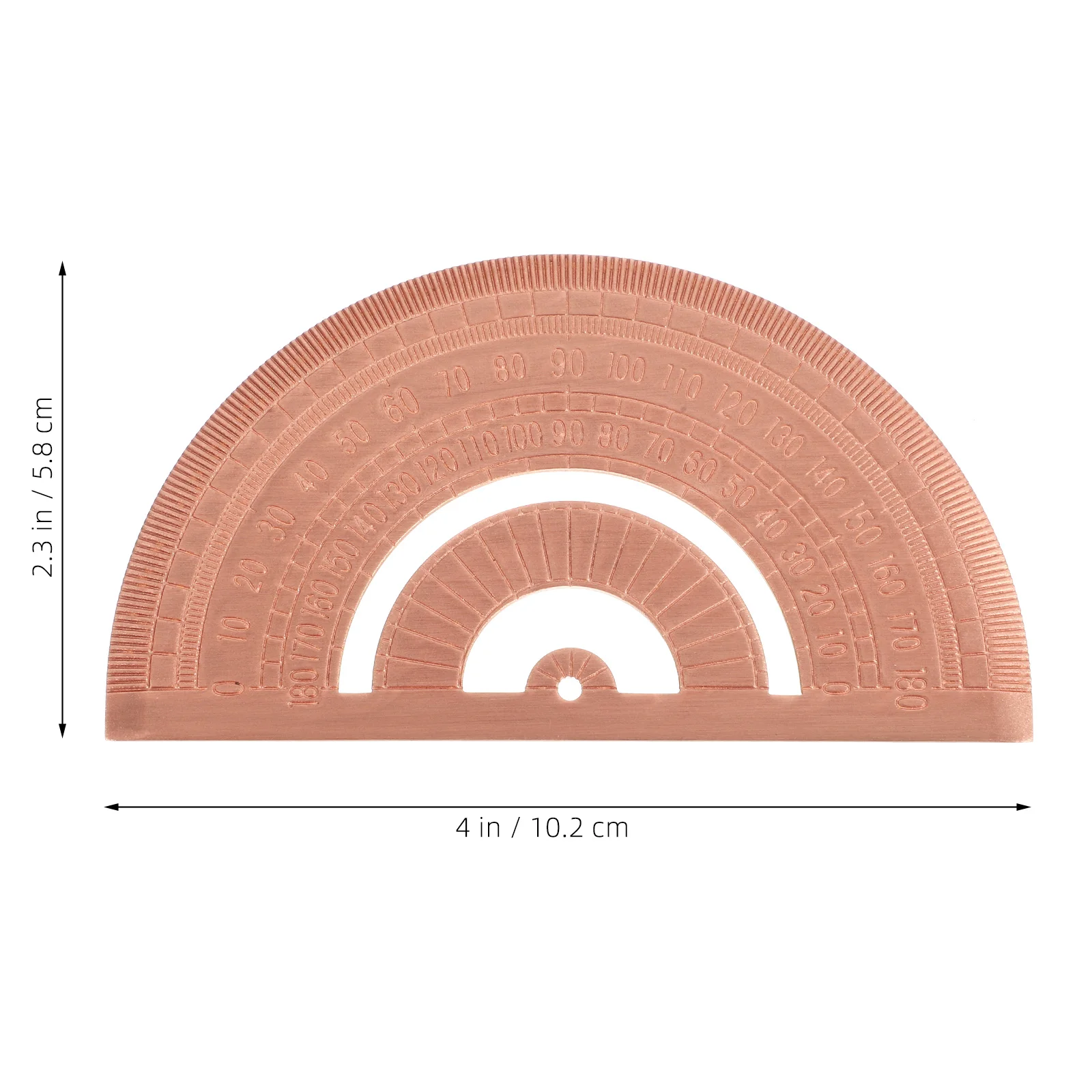 

Metal Semicircular Protractor Geometry Ruler Vintage Copper Measuring Tool for Drawing Math Lesson Student Stationery Angle