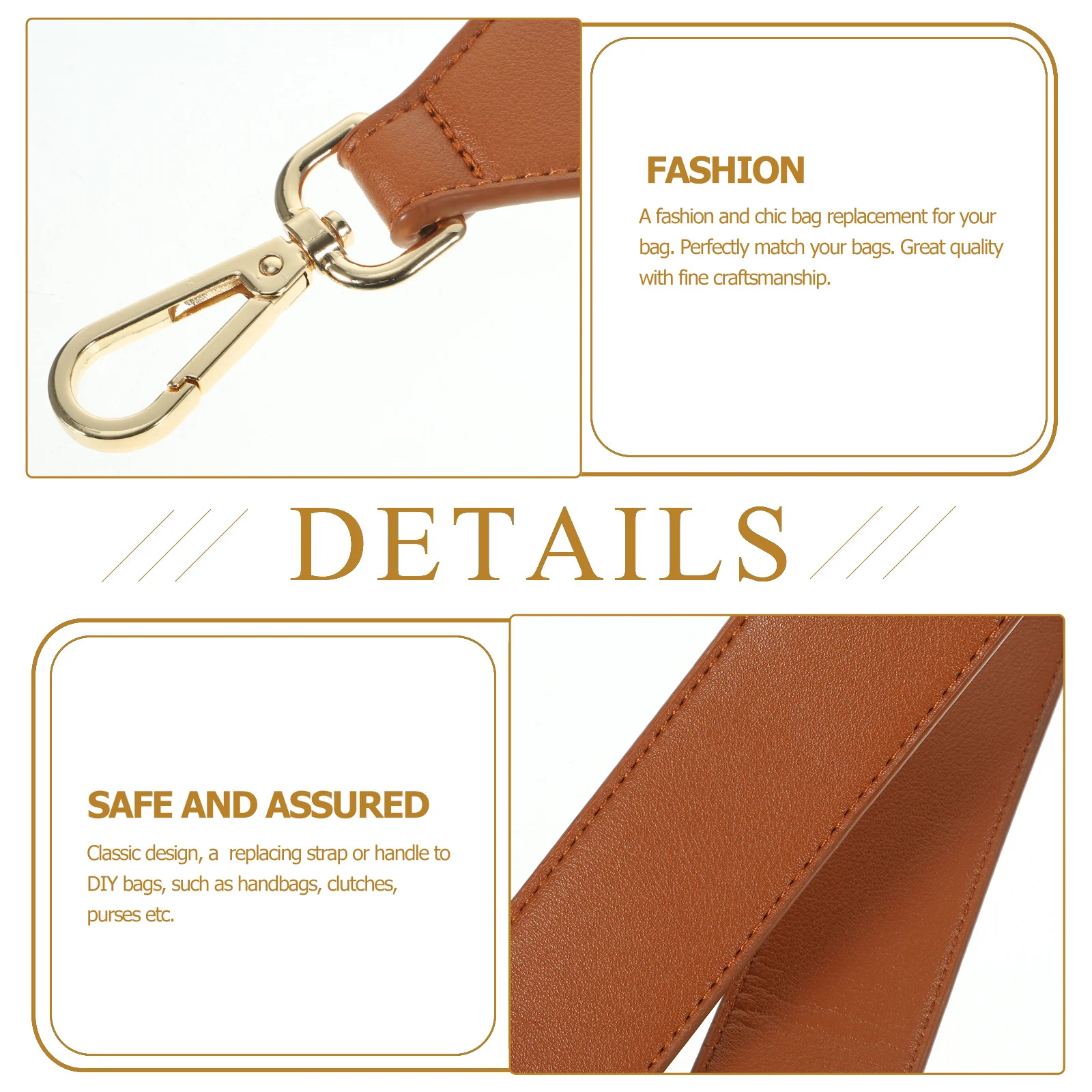 حقيبة كتف نسائية قابلة للتعديل لحقيبة اليد، حزام بديل، حقيبة يد واسعة من البولي يوريثان، ملحقات حزام كروس