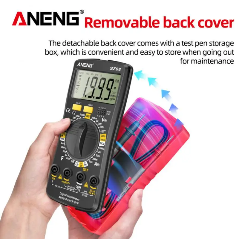 ANENG SZ08 Digital Multimeter Voltage Resistance Meter AC/DC Ammeter 600V Voltmeter Multimetr Electrician LCD Backlight Ohm Test