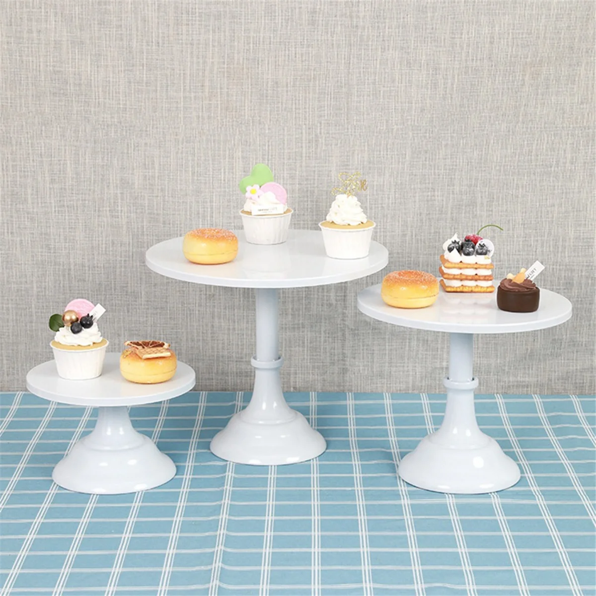 3Pcs Cake Stand, Cake Pop Stand , Tall Cake Stands for Dessert Table, Perfect Display for Wedding Graduation Party,White