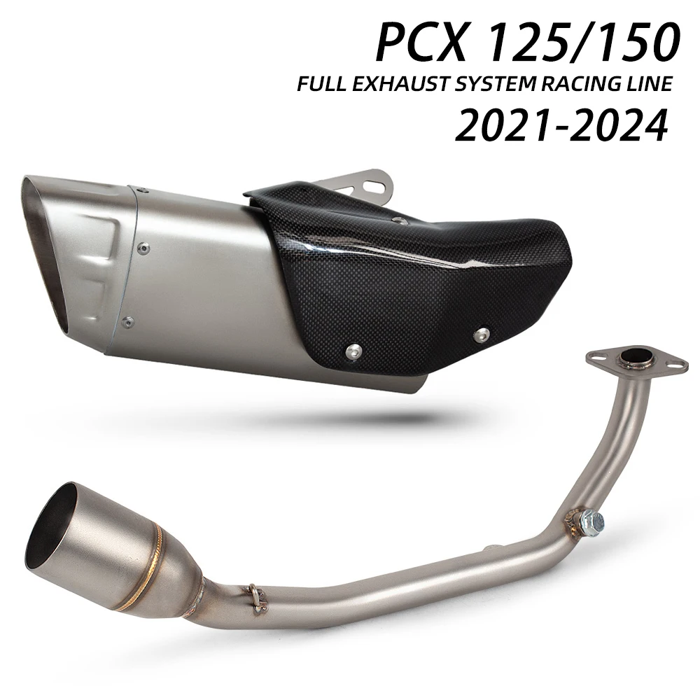 PCX125 Motobike Exhaust Full System For Honda PCX125 PCX150 PCX 125/150 2021-2024 Motorcycle Exhaust Front pipe quality muffler