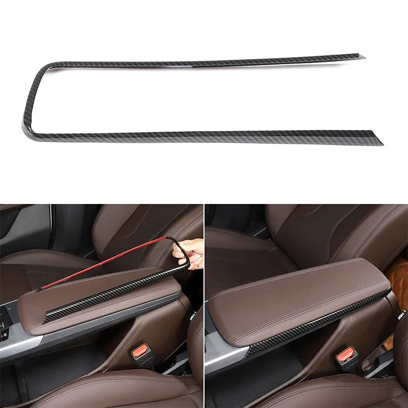

1Pcs ABS carbon fiber For BMW X1 iX1 U11 2023+ car center console armrest box decorative frame sticker car interior accessories