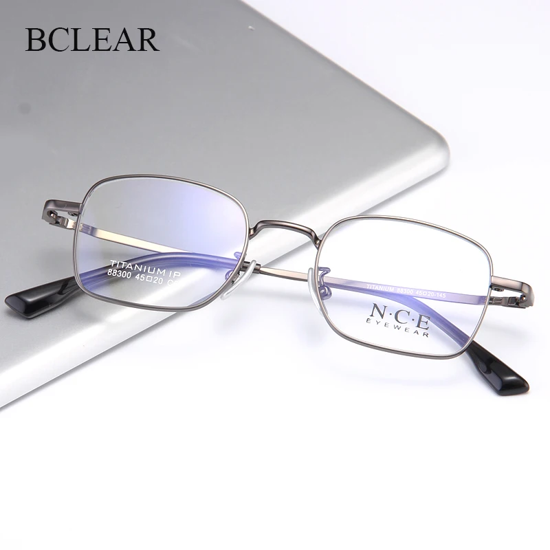 BCLEAR – monture de lunettes rétro pour hommes et femmes, ultra-légère, titane, myopie, Prescription optique, petit visage, carré